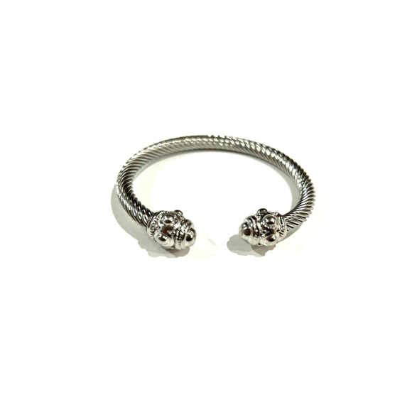 Tarnish Resistant Silver Rope Cable Adjustable Bangle Bracelet Gift - Picture 1 of 2
